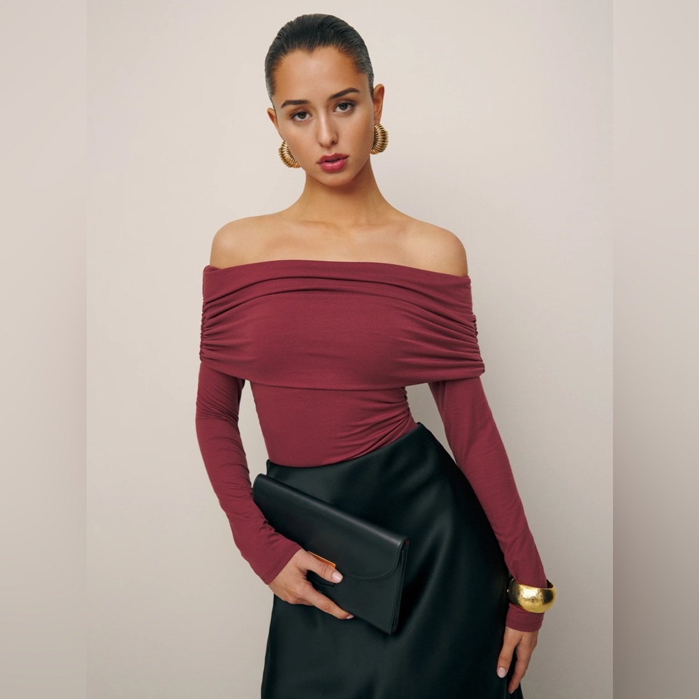 Reformation Florentina Knit Top Chianti - Size S